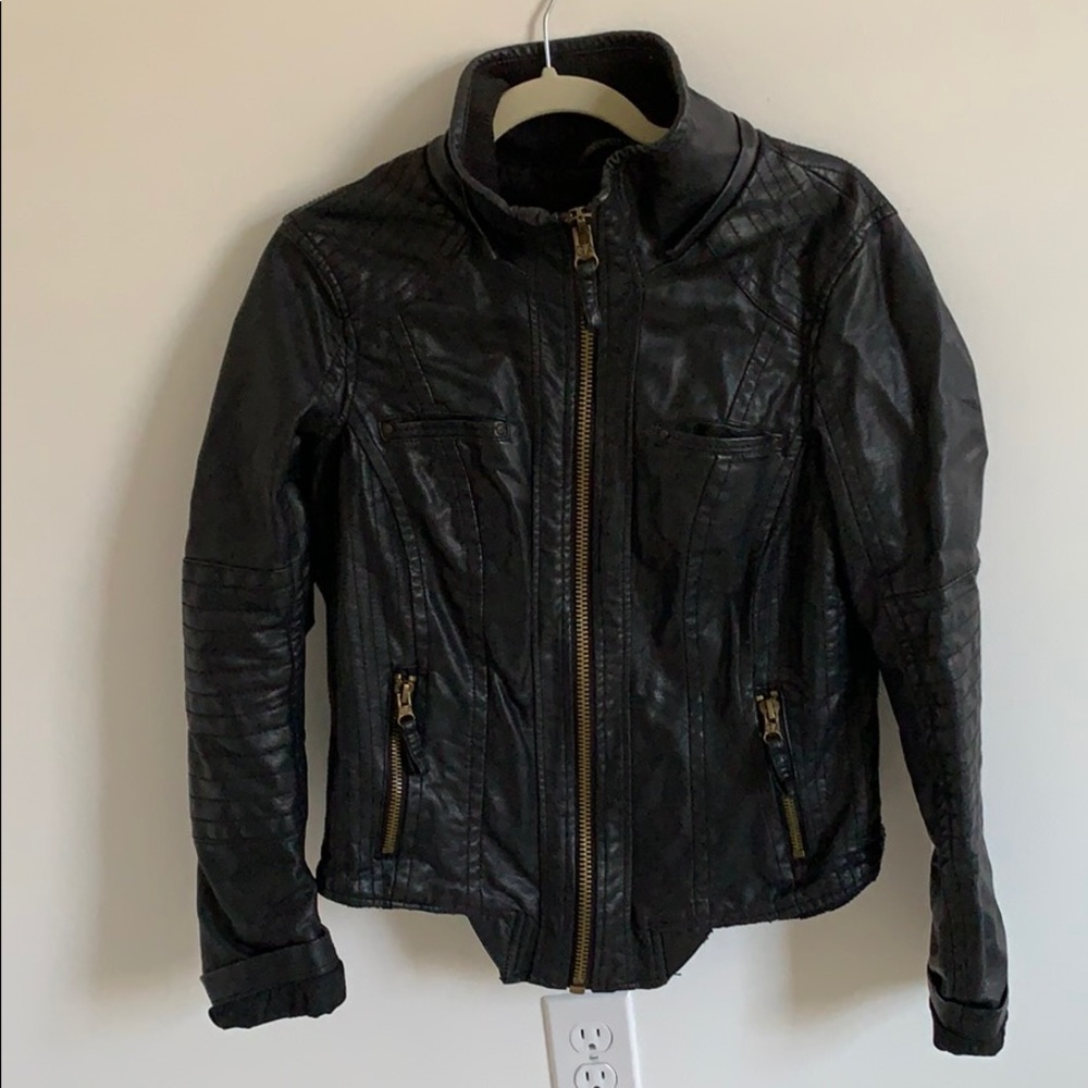 Black faux leather jacket